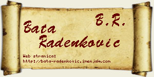 Bata Radenković vizit kartica
